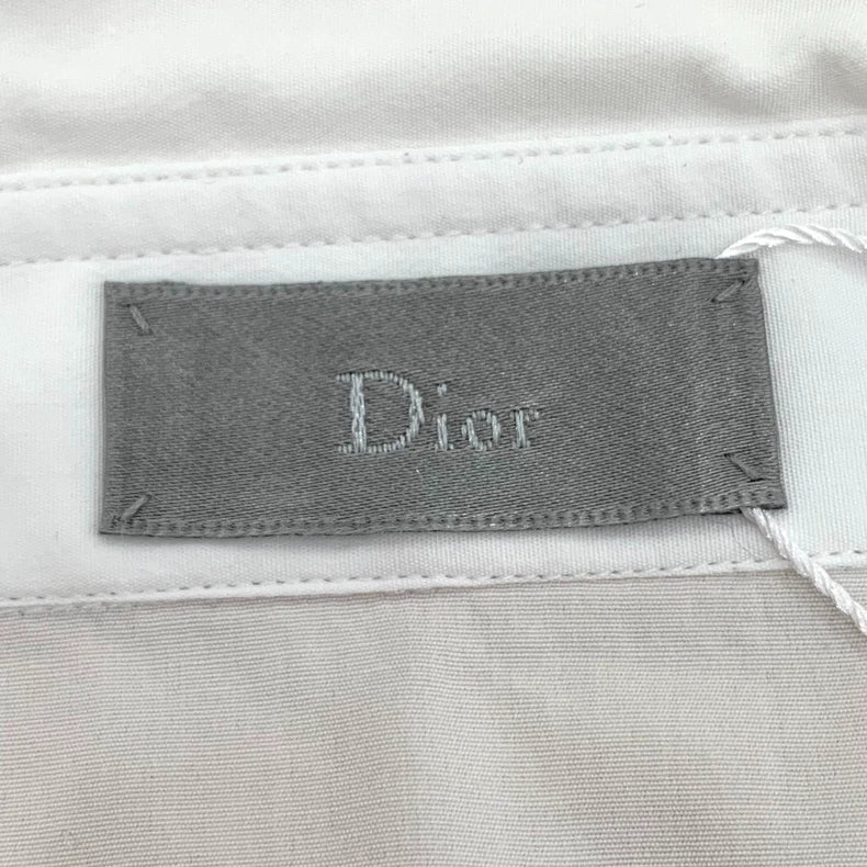 Dior White Logo Cotton Short Sleeve Shirt