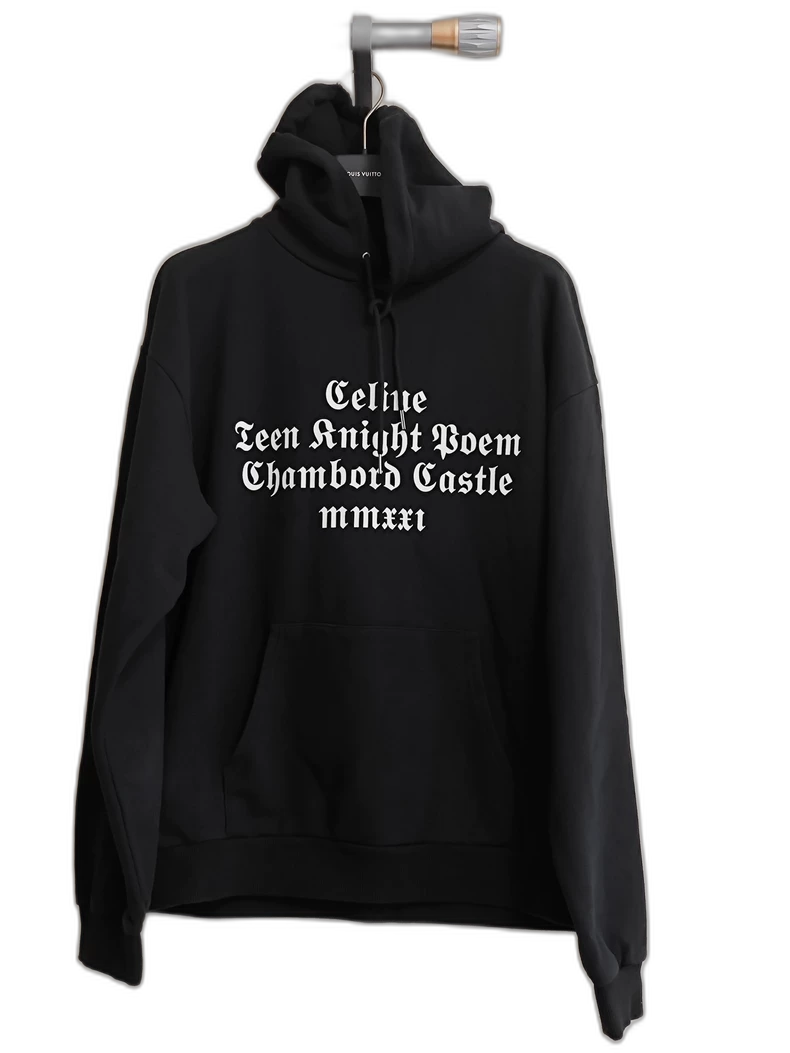 Celine Black Hoodie with Graphic Print