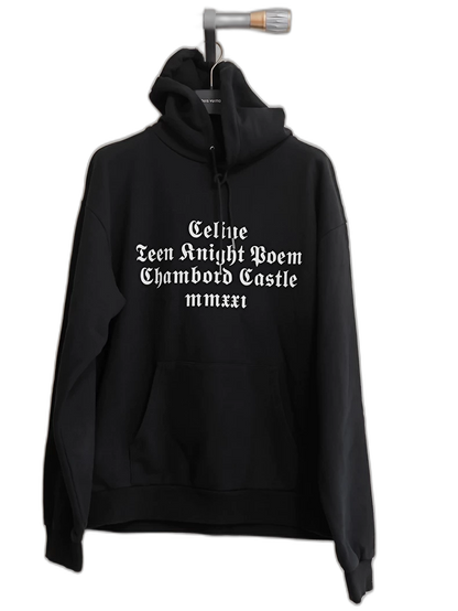 Celine Black Hoodie with Graphic Print