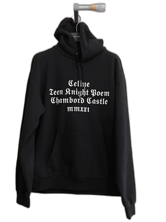 Celine Black Hoodie with Graphic Print