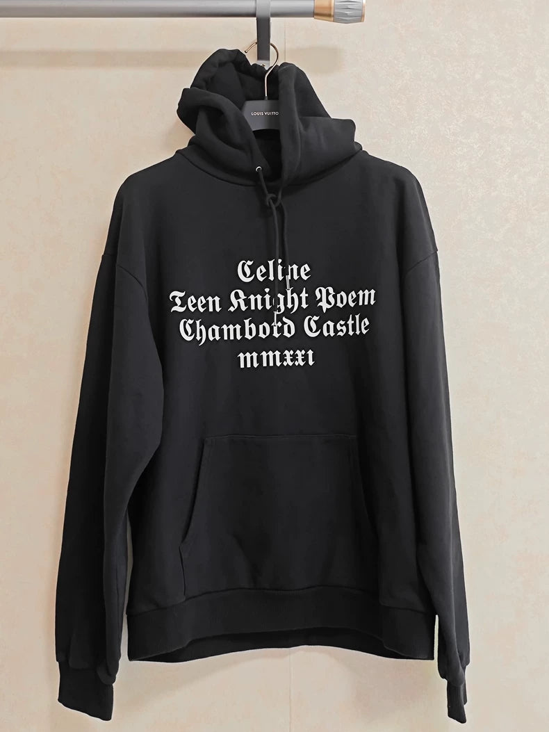 Celine Black Hoodie with Graphic Print