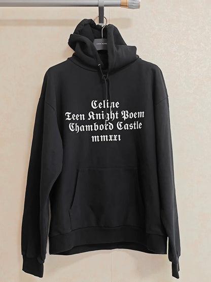 Celine Black Hoodie with Graphic Print