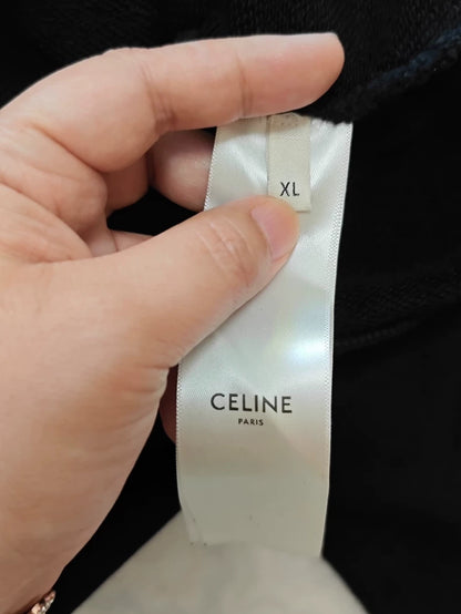 Celine Black Hoodie with Graphic Print