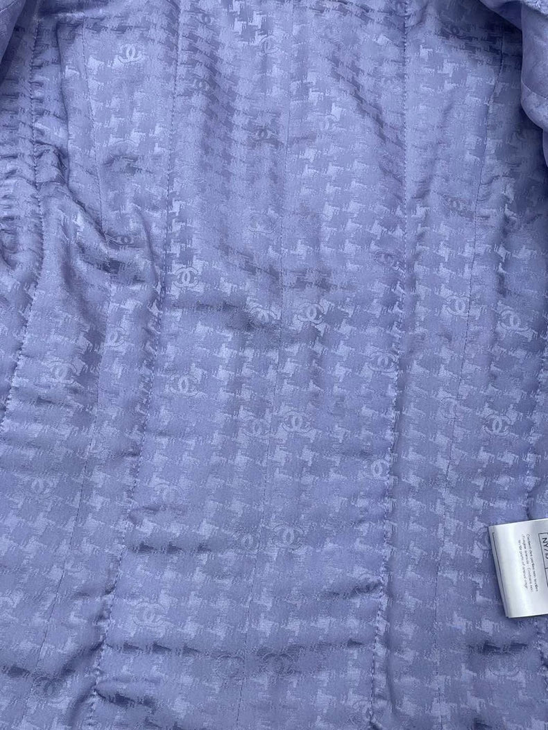Chanel Purple Double Pocket V-Neck Jacket