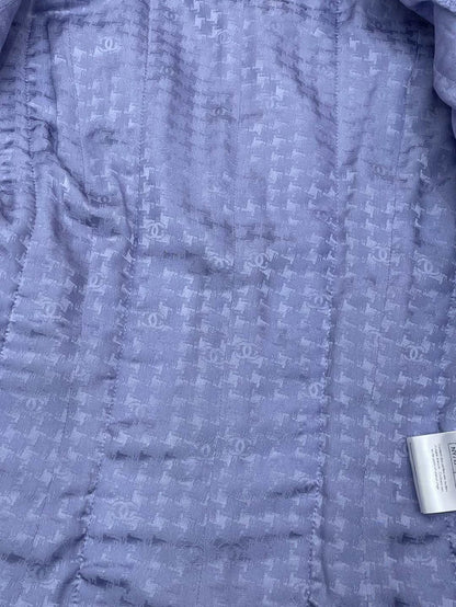 Chanel Purple Double Pocket V-Neck Jacket