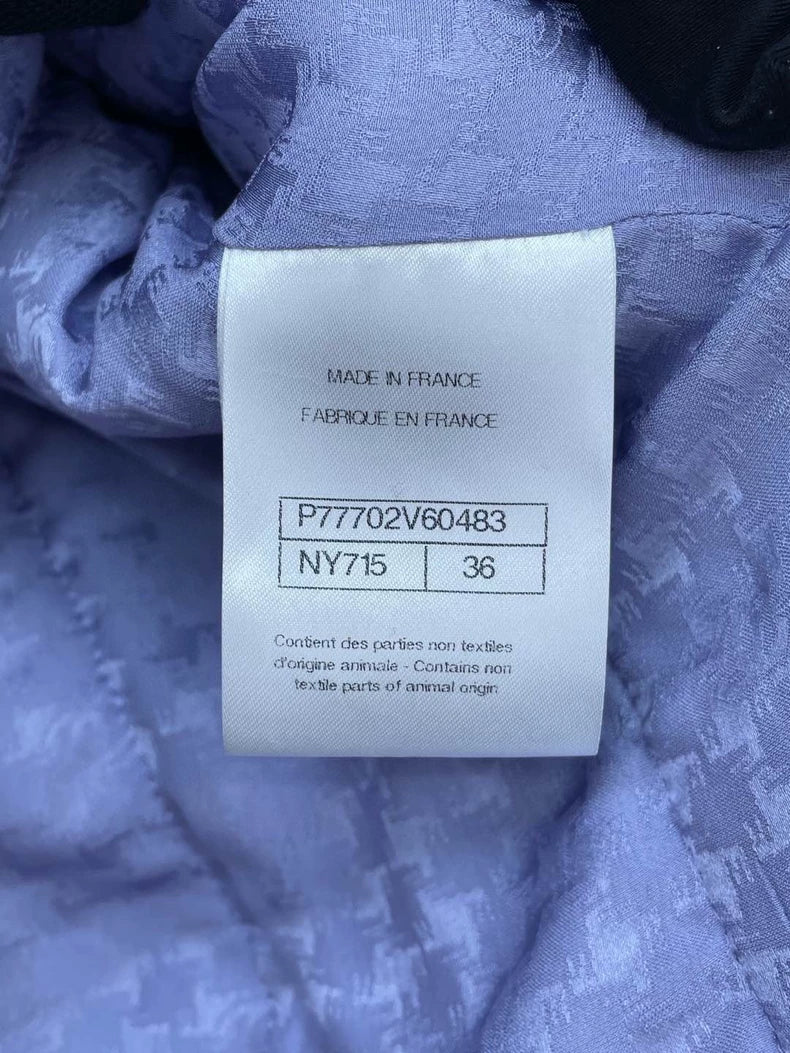 Chanel Purple Double Pocket V-Neck Jacket