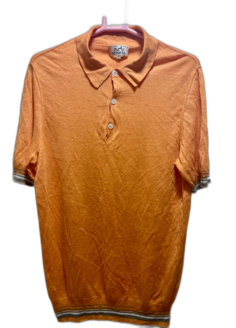 Hermes Short Sleeve Polo Shirt in Orange