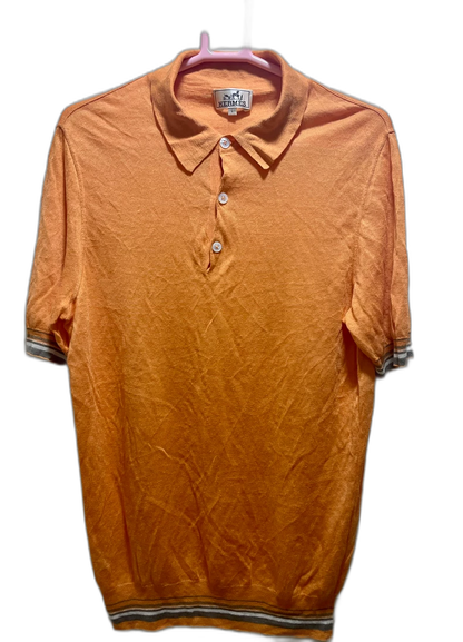 Hermes Short Sleeve Polo Shirt in Orange