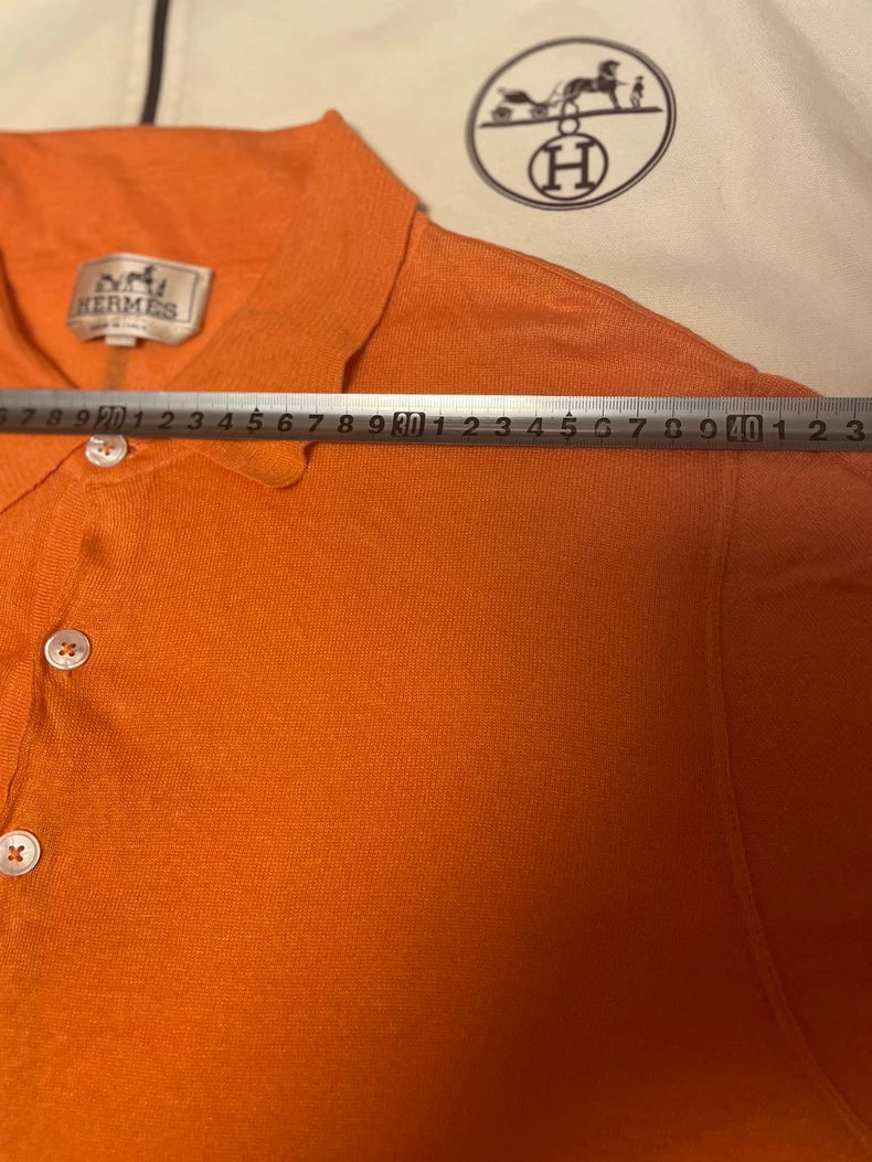 Hermes Short Sleeve Polo Shirt in Orange