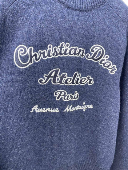 Dior Navy Blue Embroidered Knit Sweater