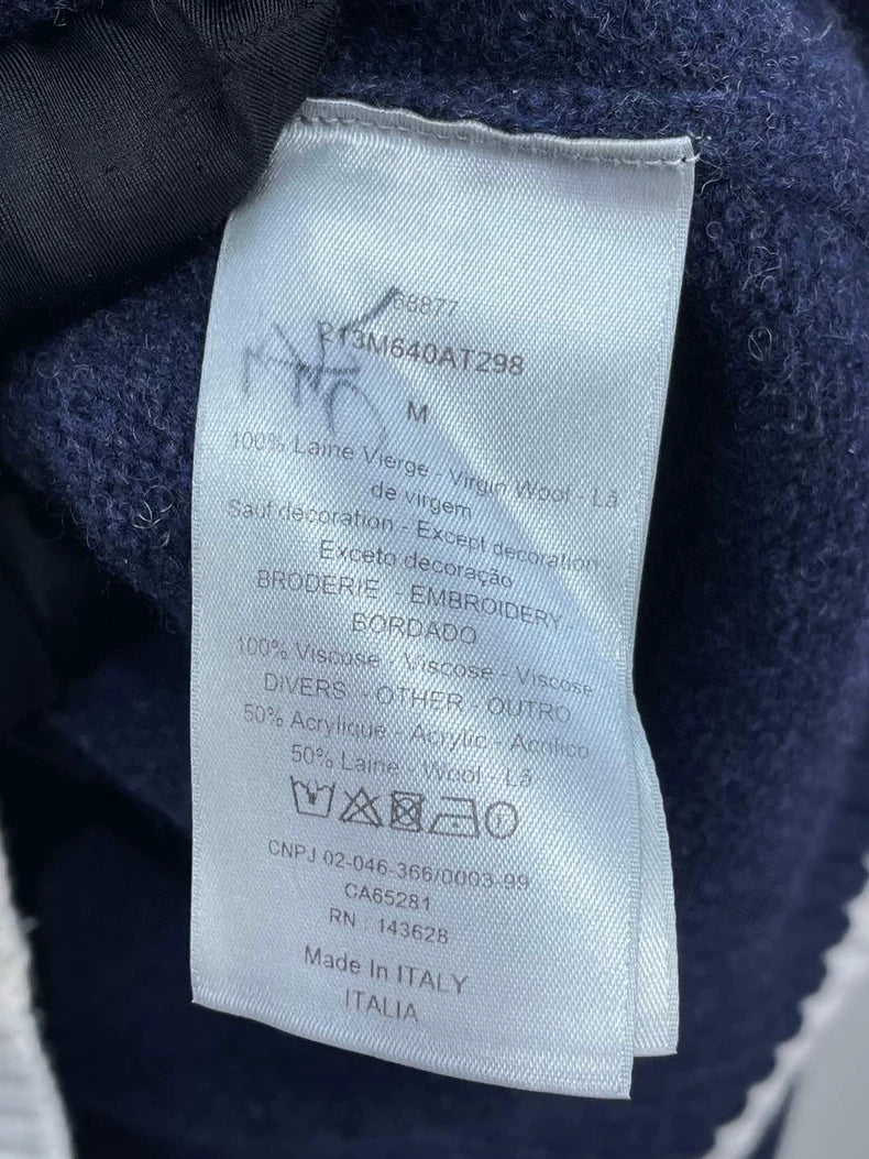 Dior Navy Blue Embroidered Knit Sweater