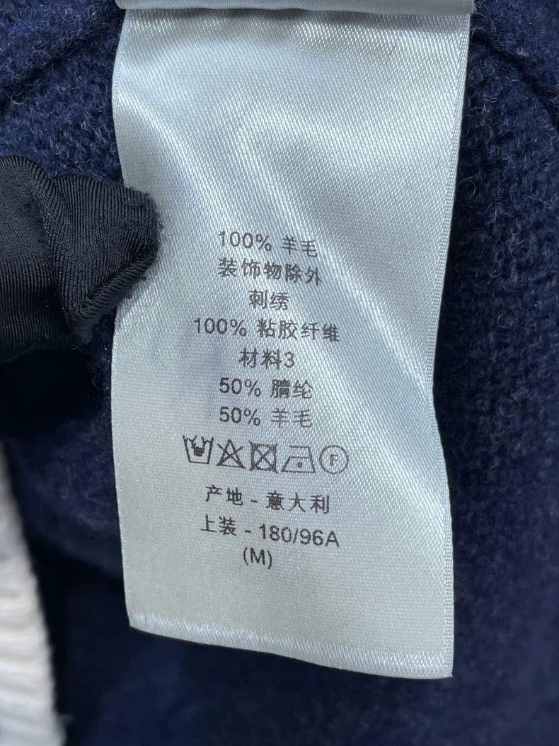 Dior Navy Blue Embroidered Knit Sweater