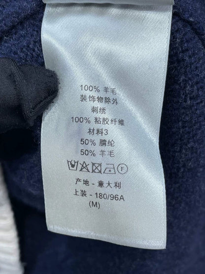 Dior Navy Blue Embroidered Knit Sweater