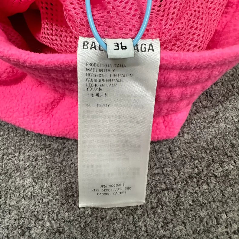 Balenciaga Pink Fleece Zip-Up Jacket