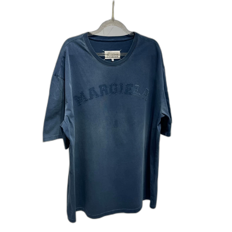 Maison Margiela Blue Logo Short Sleeve Tee