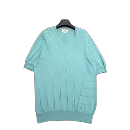 Hermes Striped Knit Short Sleeve Top-zp