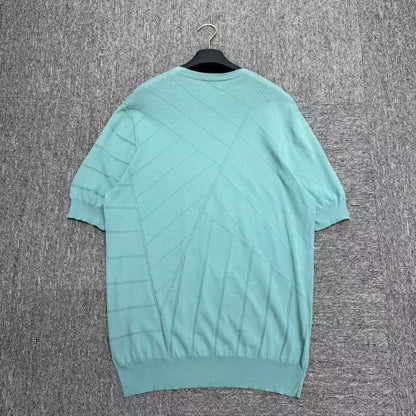 Hermes Striped Knit Short Sleeve Top-zp