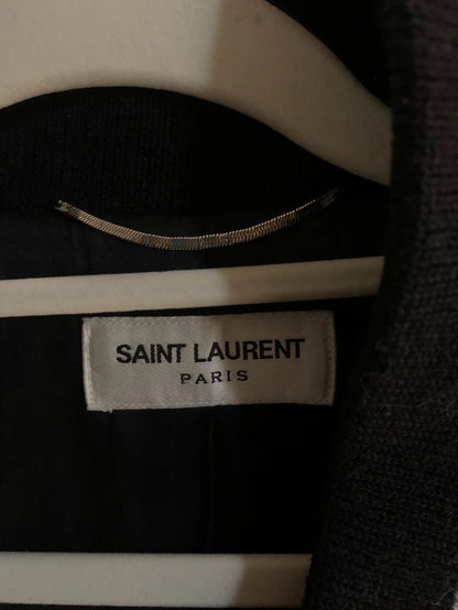 Saint Laurent Burgundy Wool Varsity Jacket