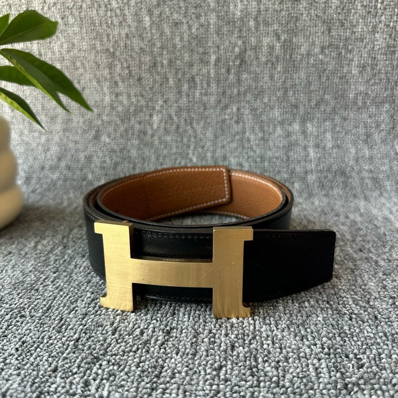Hermes Classic Metal Buckle Leather Belt