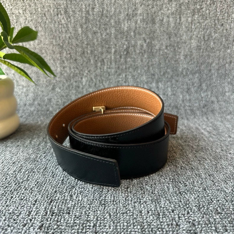Hermes Classic Metal Buckle Leather Belt