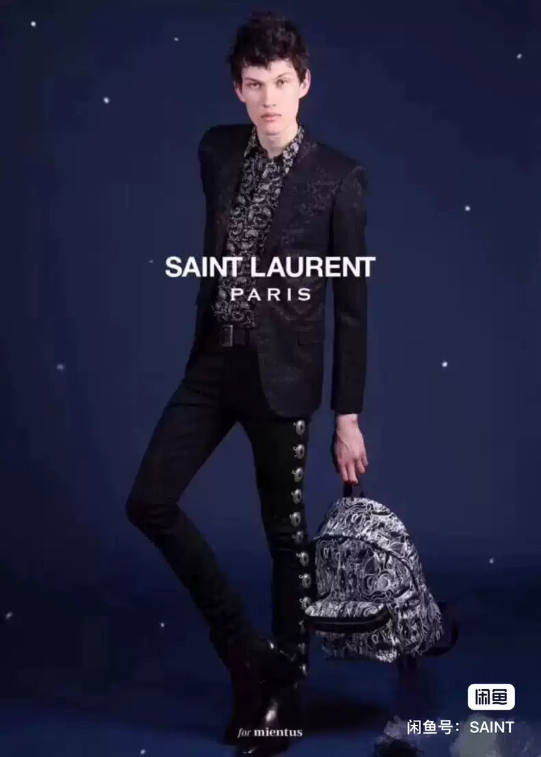 Saint Laurent slp15ss mulberry silk cashew flower shirt