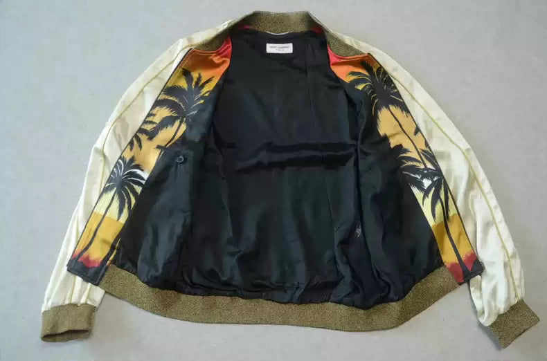 Saint Laurent gold palm tree jacket coat