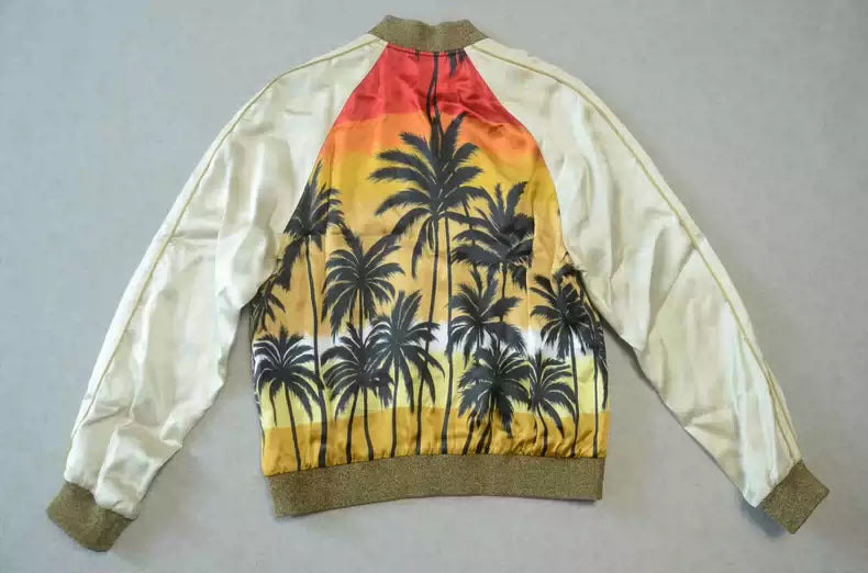 Saint Laurent gold palm tree jacket coat