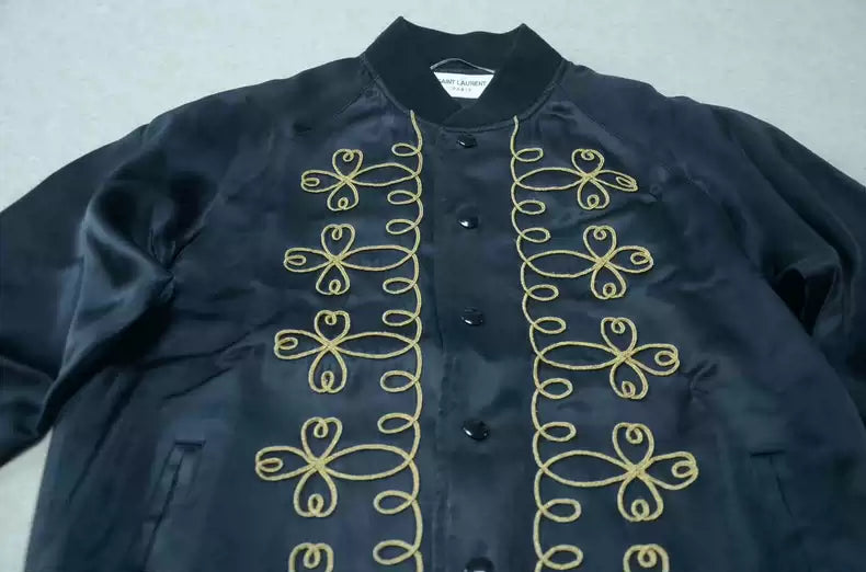 Saint Laurent gold thread palace silk jacket