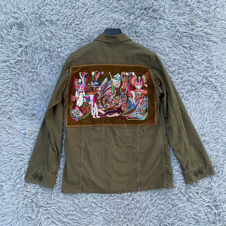 Saint Laurent 15ss runway four-bag button mural scale hunting jacket