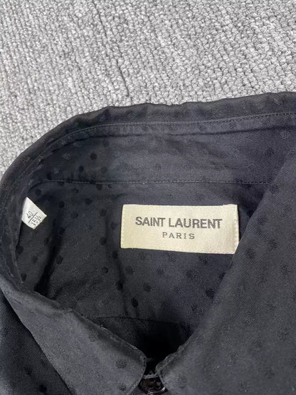 Saint Laurent slp14ss mulberry silk dark dot shirt