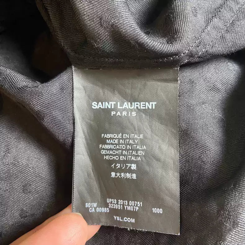 Saint Laurent slp14ss mulberry silk dark dot shirt