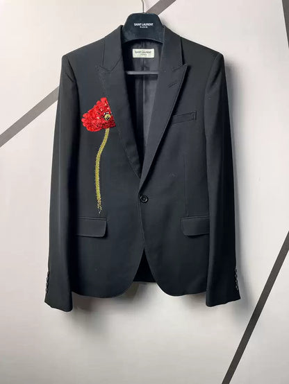 Saint laurent slp authentic 15 spring and summer catwalk poppy suit