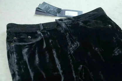 Saint Laurent black show velvet casual pants men's pants
