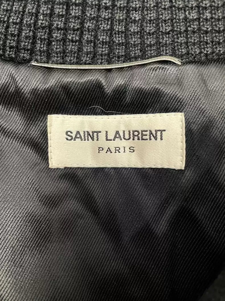 Saint laurent slp authentic 14 autumn and winter catwalk models dry and lazy fur stitching calfskin