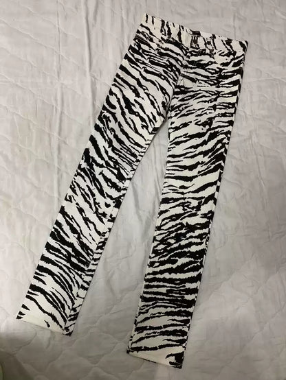 Saint laurent ysl show zebra jeans