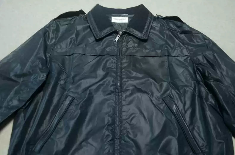 Saint Laurent black zipper jacket coat