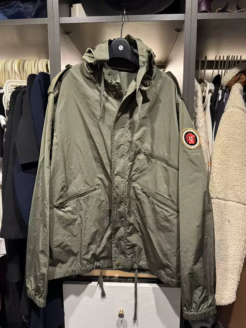 Saint Laurent applique military windproof hooded jacket