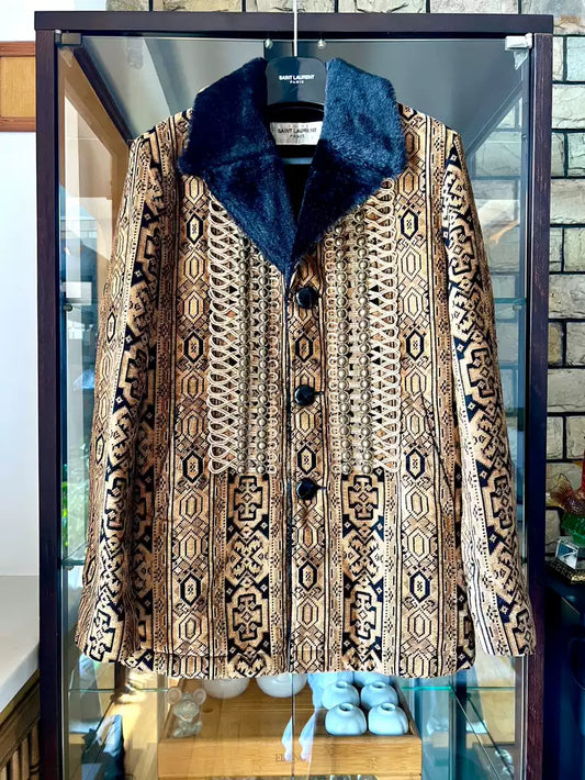Saint laurent slp 16fw authentic catwalk palace fur coat