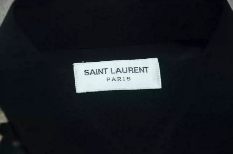 Saint Laurent Black Leopard Silk Shirt