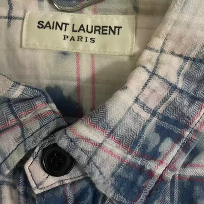 Saint Laurent16ss blue rendering shirt