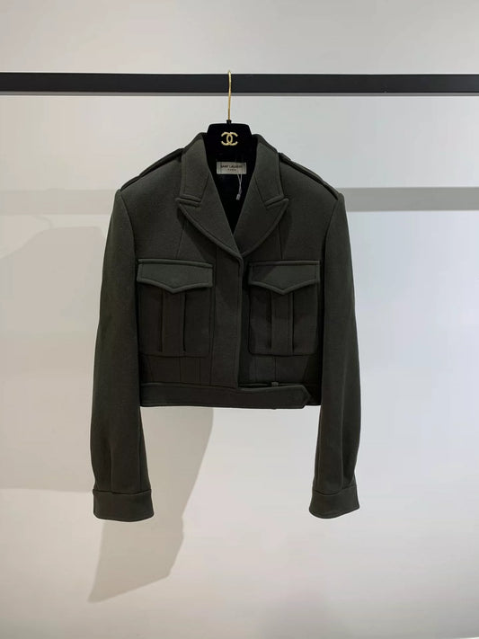 Saint Laurent Paris Dark green wool jacket