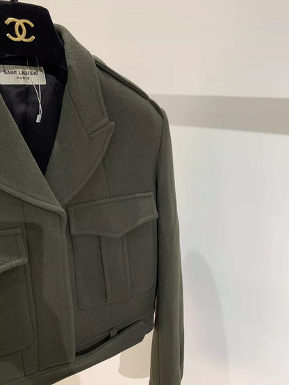 Saint Laurent Paris Dark green wool jacket