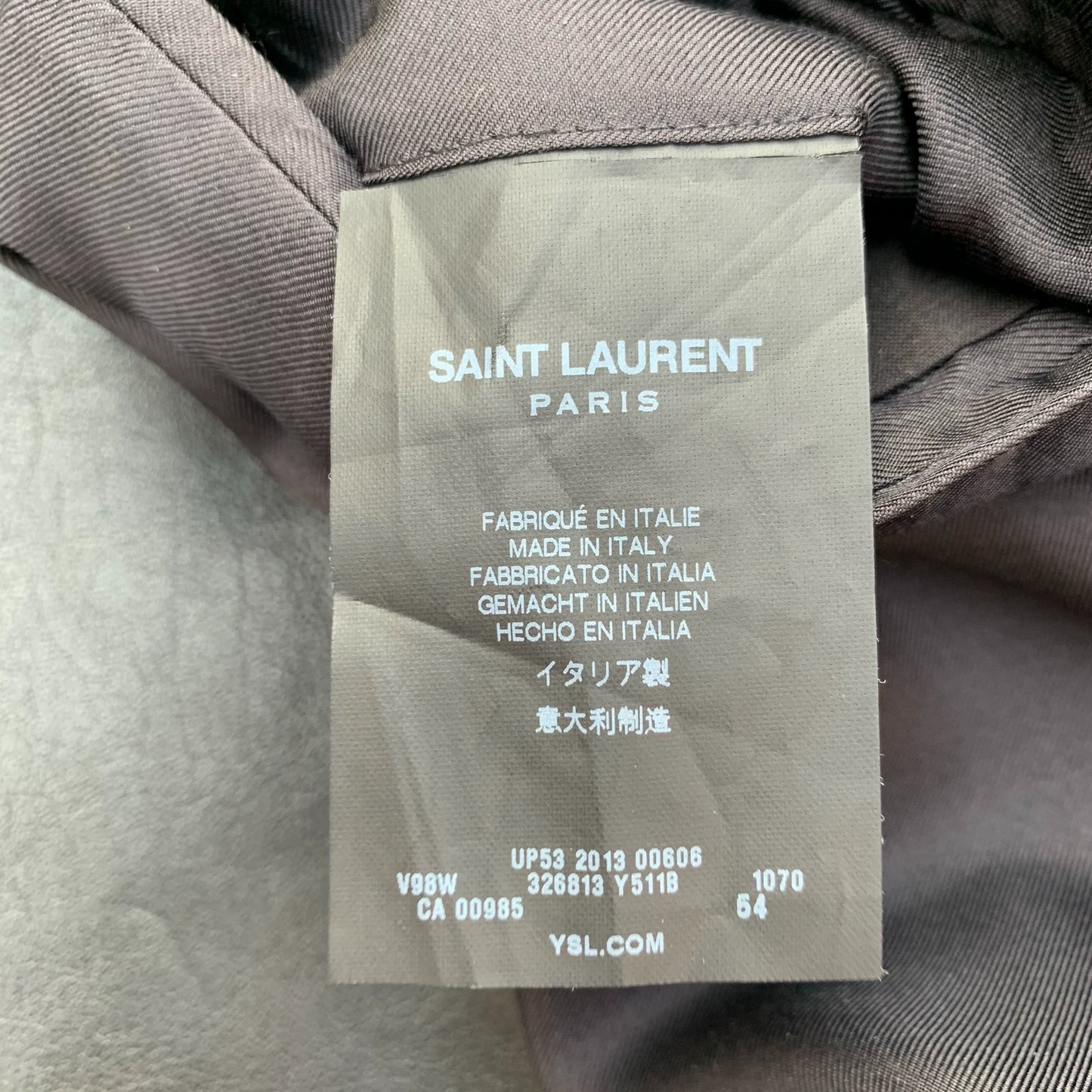 Saint Laurent Paris13fw Year Black Grey Snowflake Wool Splicing Jacket