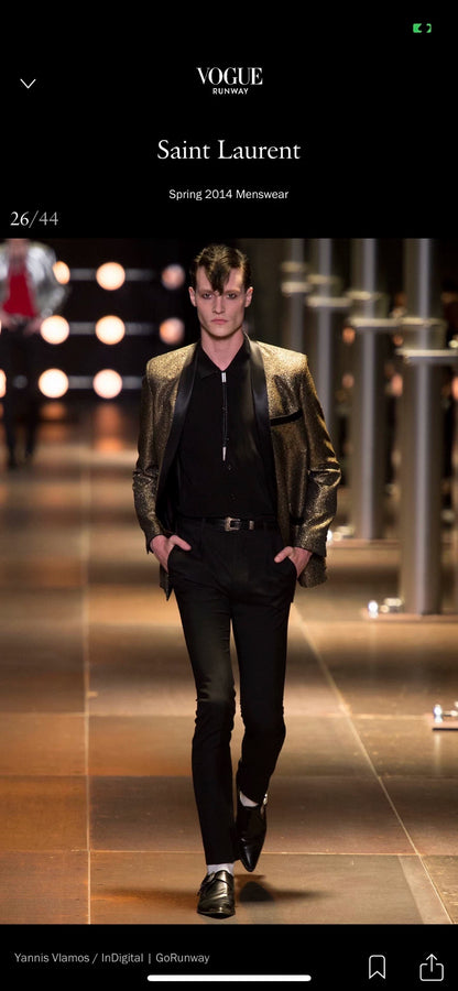 Saint Laurent Paris Golden satin suit jacket