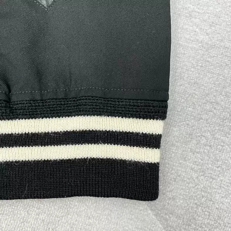 Saint Laurent Paris Solid color wool striped long sleeved baseball jersey