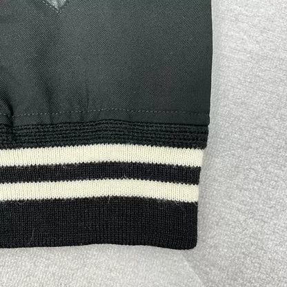 Saint Laurent Paris Solid color wool striped long sleeved baseball jersey