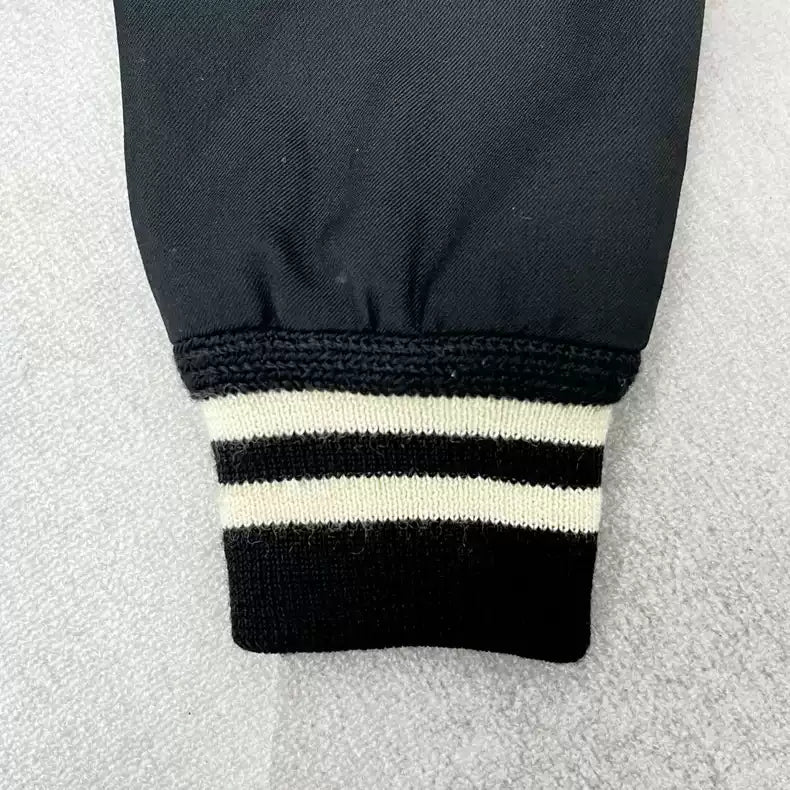 Saint Laurent Paris Solid color wool striped long sleeved baseball jersey