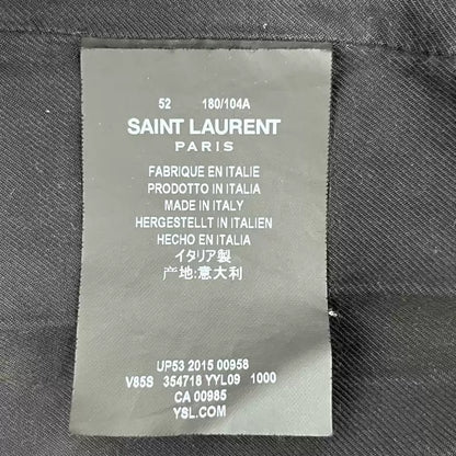 Saint Laurent Paris Solid color wool striped long sleeved baseball jersey