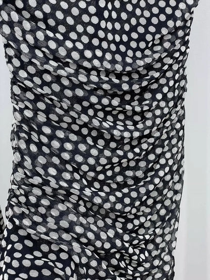 Saint Laurent Paris Polka dot mesh dress