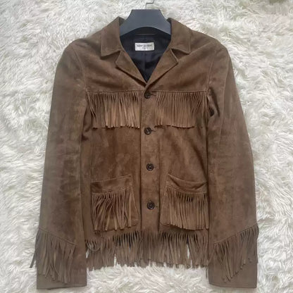 Saint Laurent Paris 16ss suede fringe jacket